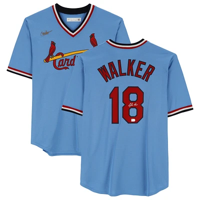 Jordan Walker St. Louis Cardinals Autographed Light Blue Cooperstown Replica Jersey