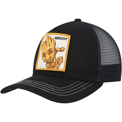 Men's Black Guardians of the Galaxy Groot Retro A-Frame Snapback Hat