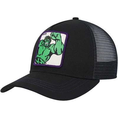 Men's Black Hulk Retro A-Frame Snapback Hat