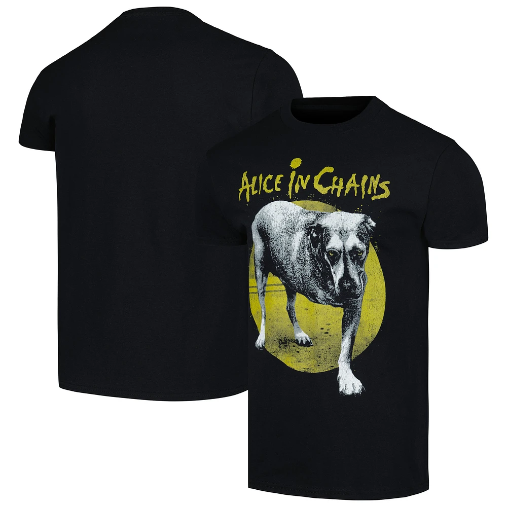 Men's Black Alice Chains Dog T-Shirt