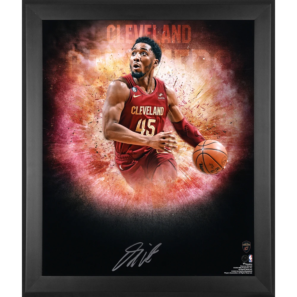 Donovan Mitchell Cleveland Cavaliers Autographed Framed 20" x 24" In Focus Photograph