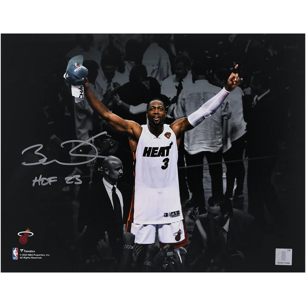 Dwyane Wade Miami Heat Autographed 11" x 14" Photograph with "HOF 23" Inscription