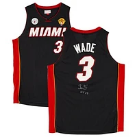 Dwyane Wade Miami Heat Autographed Black Mitchell & Ness 2012-13 Authentic Jersey with Patches with "HOF 23" Inscription
