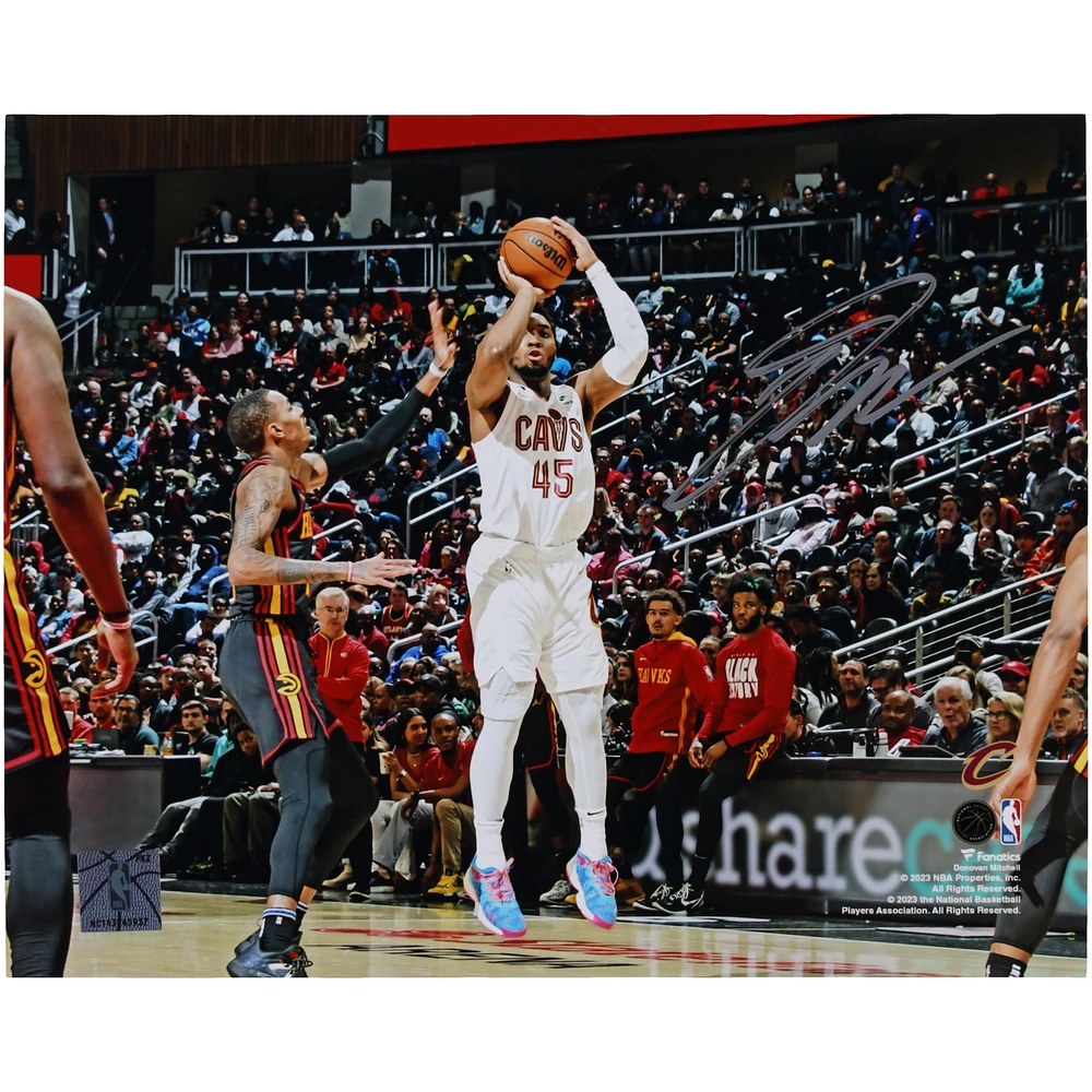 Donovan Mitchell Cleveland Cavaliers Autographed 8" x 10" Shooting in White Photograph