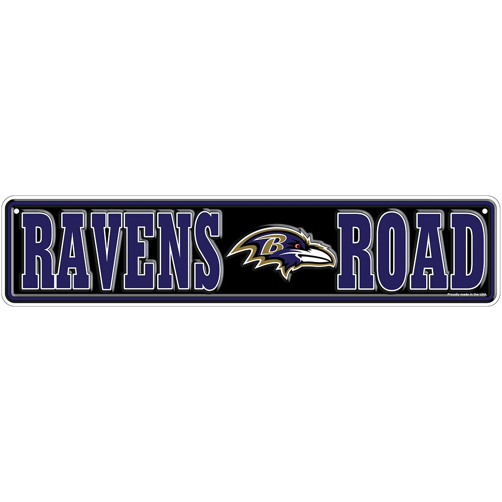 Baltimore Ravens 4" x 18" Team Boulevard Metal Sign