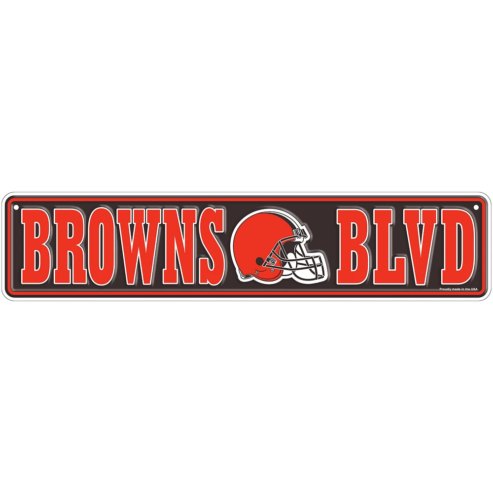 Cleveland Browns 4" x 18" Team Boulevard Metal Sign