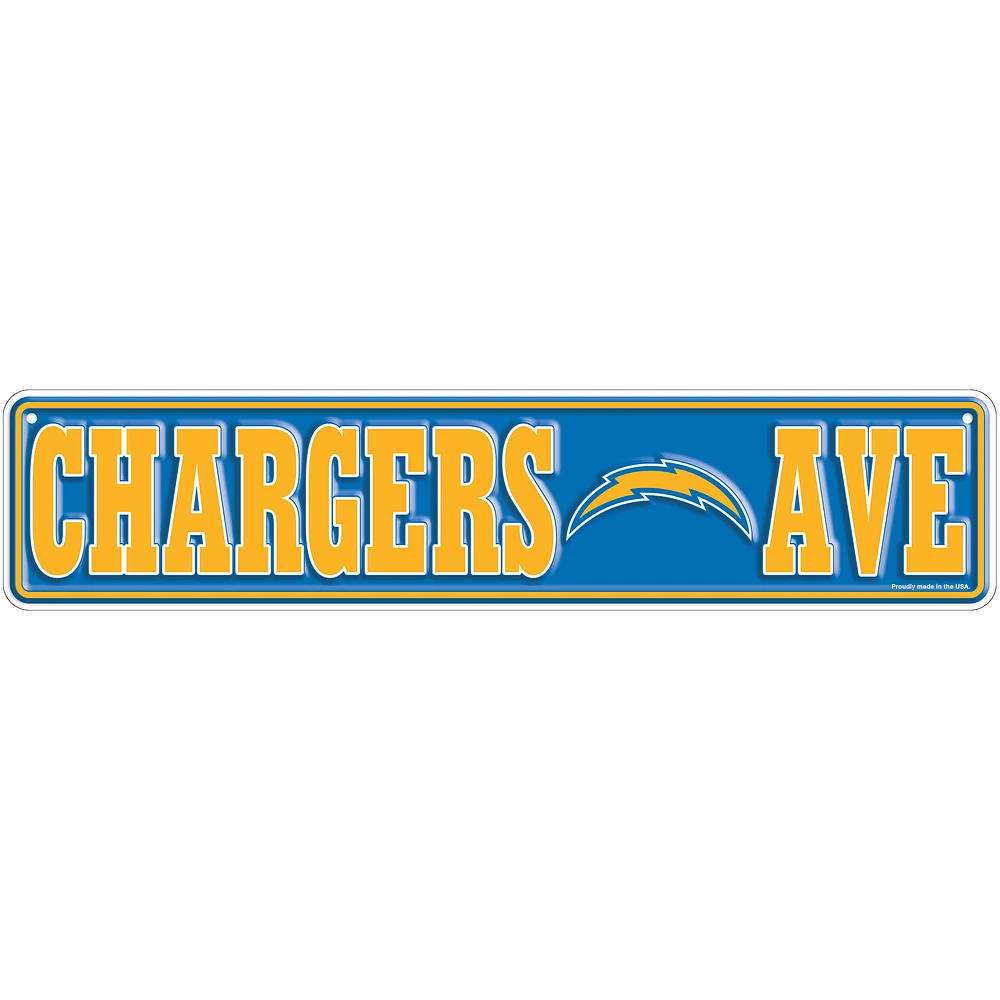 Los Angeles Chargers 4" x 18" Team Boulevard Metal Sign