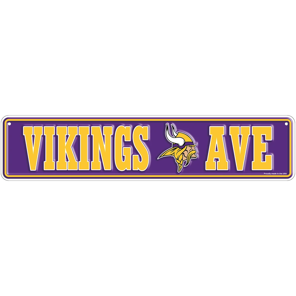 Minnesota Vikings 4" x 18" Team Boulevard Metal Sign