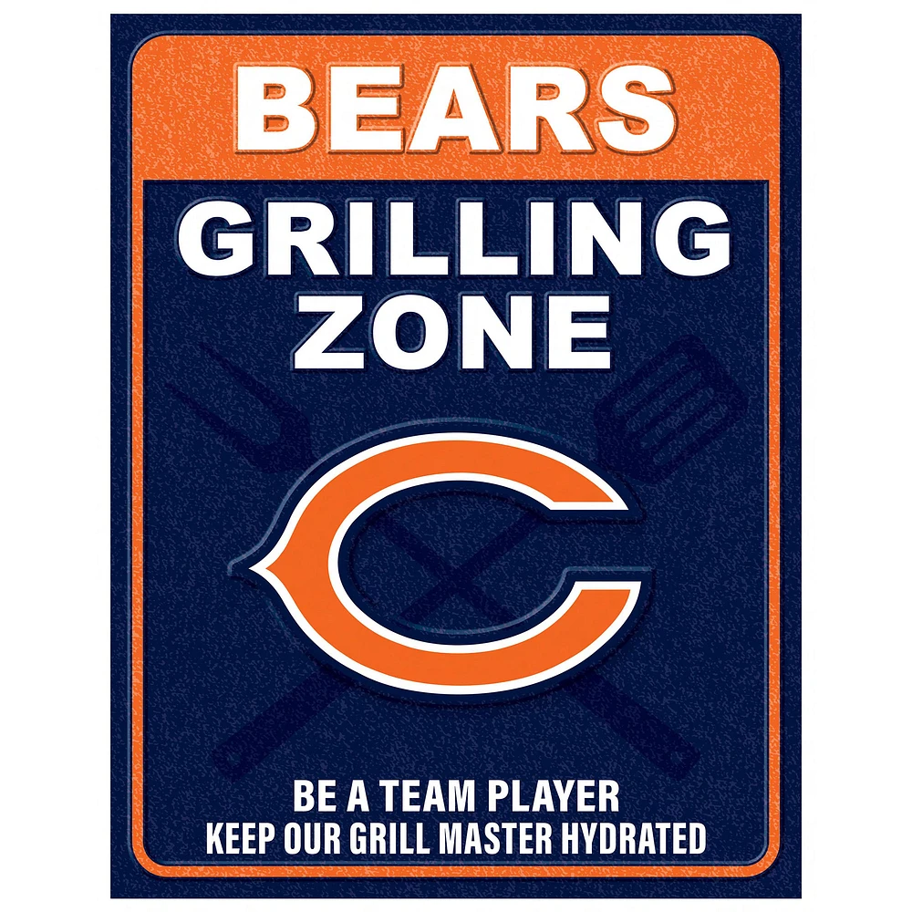Chicago Bears 13" x 20" Grill Zone Metal Sign