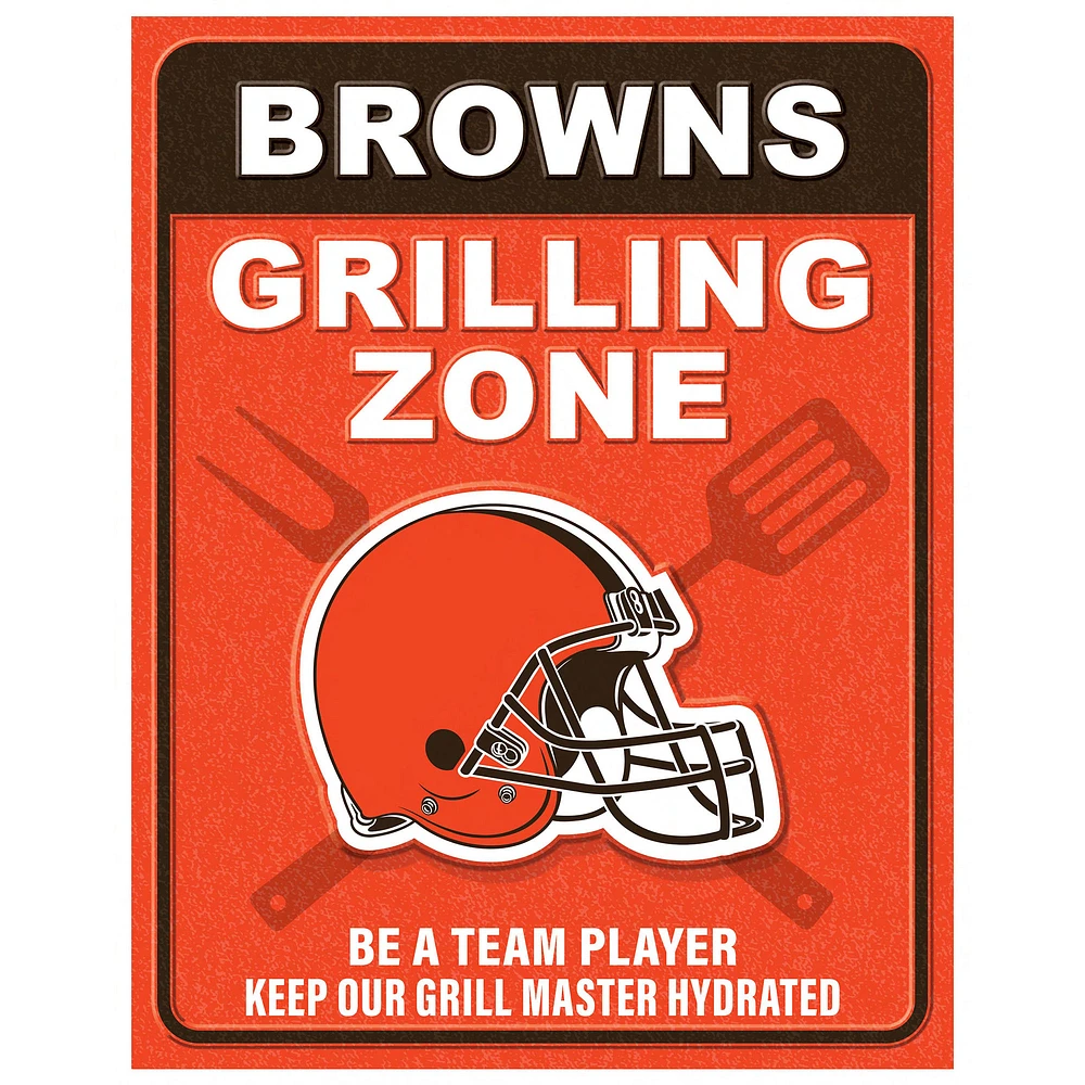 Cleveland Browns 13" x 20" Grill Zone Metal Sign