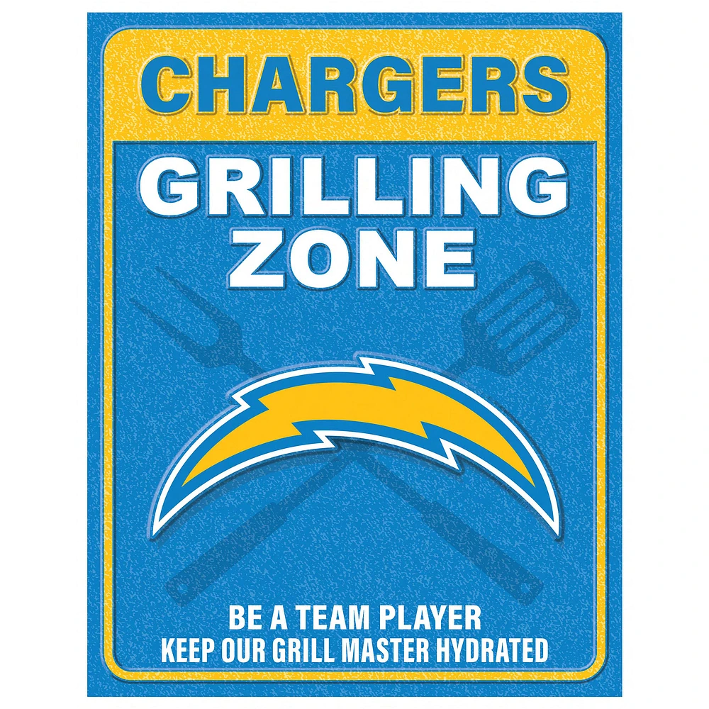 Los Angeles Chargers 13" x 20" Grill Zone Metal Sign