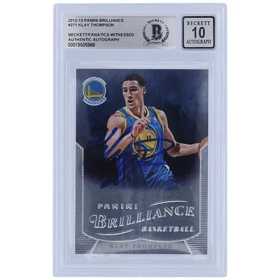 Klay Thompson Golden State Warriors Autographed 2012-13 Panini Brilliance #271 Beckett Fanatics Witnessed Authenticated 10 Rookie Card