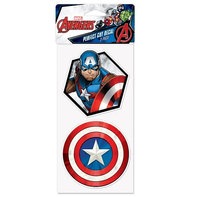 WinCraft Captain America 2-Pack 4" x 8" Perfect Cut Decal Set