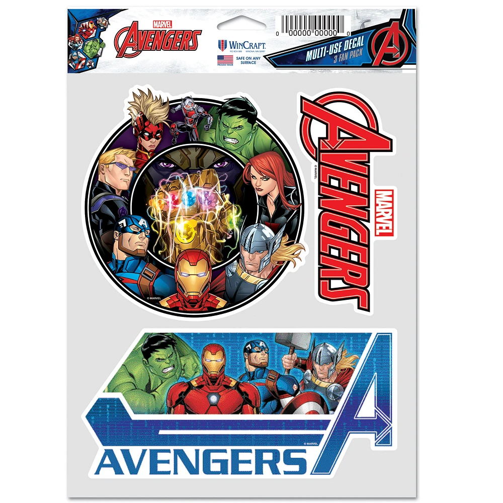 WinCraft The Avengers 3-Pack Multi-Use Decal Set
