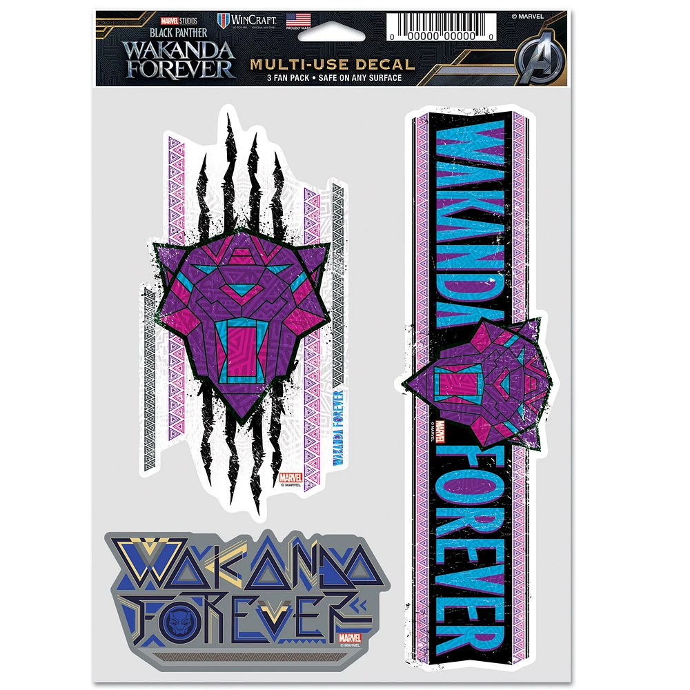 WinCraft Black Panther 3-Pack Multi-Use Decal Set