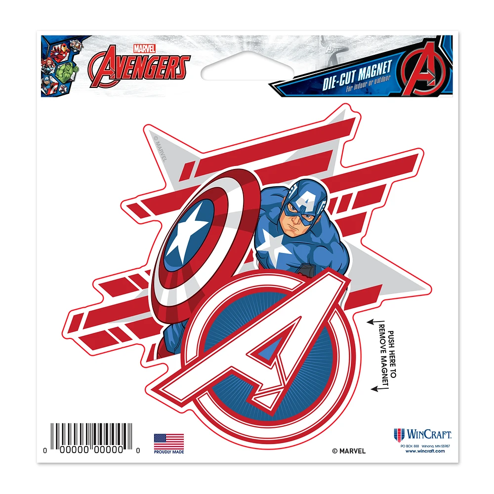 WinCraft Captain America 4.5" x 6" Die-Cut Magnet