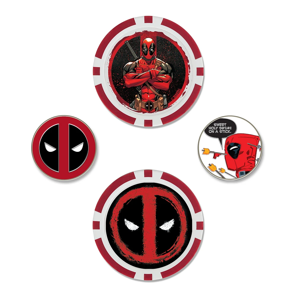 WinCraft Deadpool 4-Pack Ball Marker Set