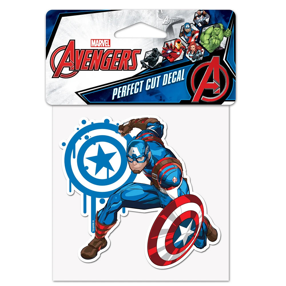 WinCraft Captain America 4" x 4" Perfect Cut Decal