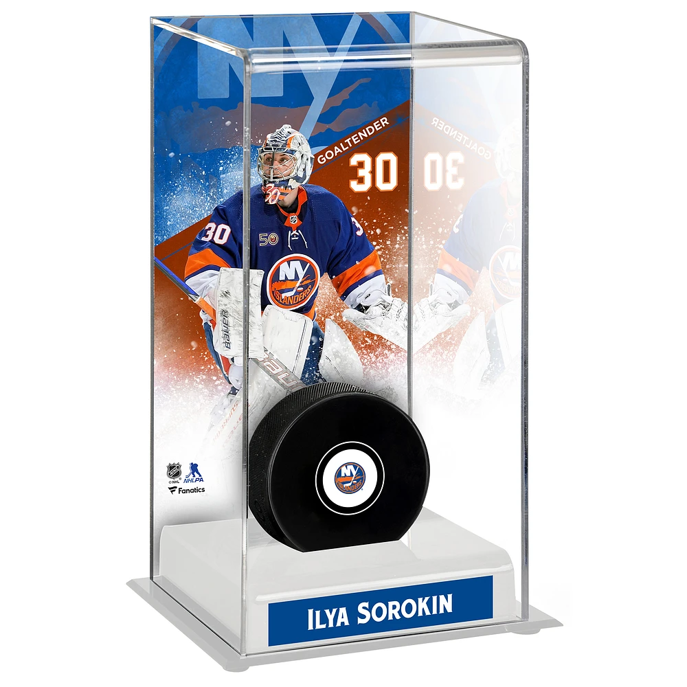 Ilya Sorokin New York Islanders Deluxe Tall Hockey Puck Display Case