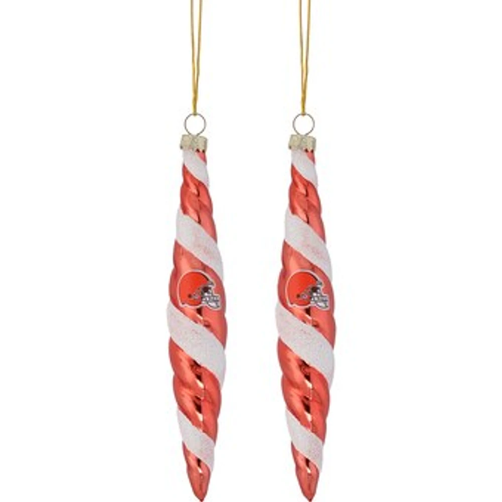 Cleveland Browns Two-Pack Swirl Blown Glass Ornament Set