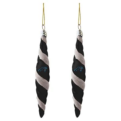 Carolina Panthers Two-Pack Swirl Blown Glass Ornament Set