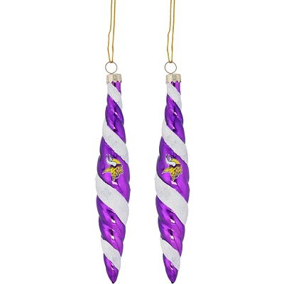 Minnesota Vikings Two-Pack Swirl Blown Glass Ornament Set