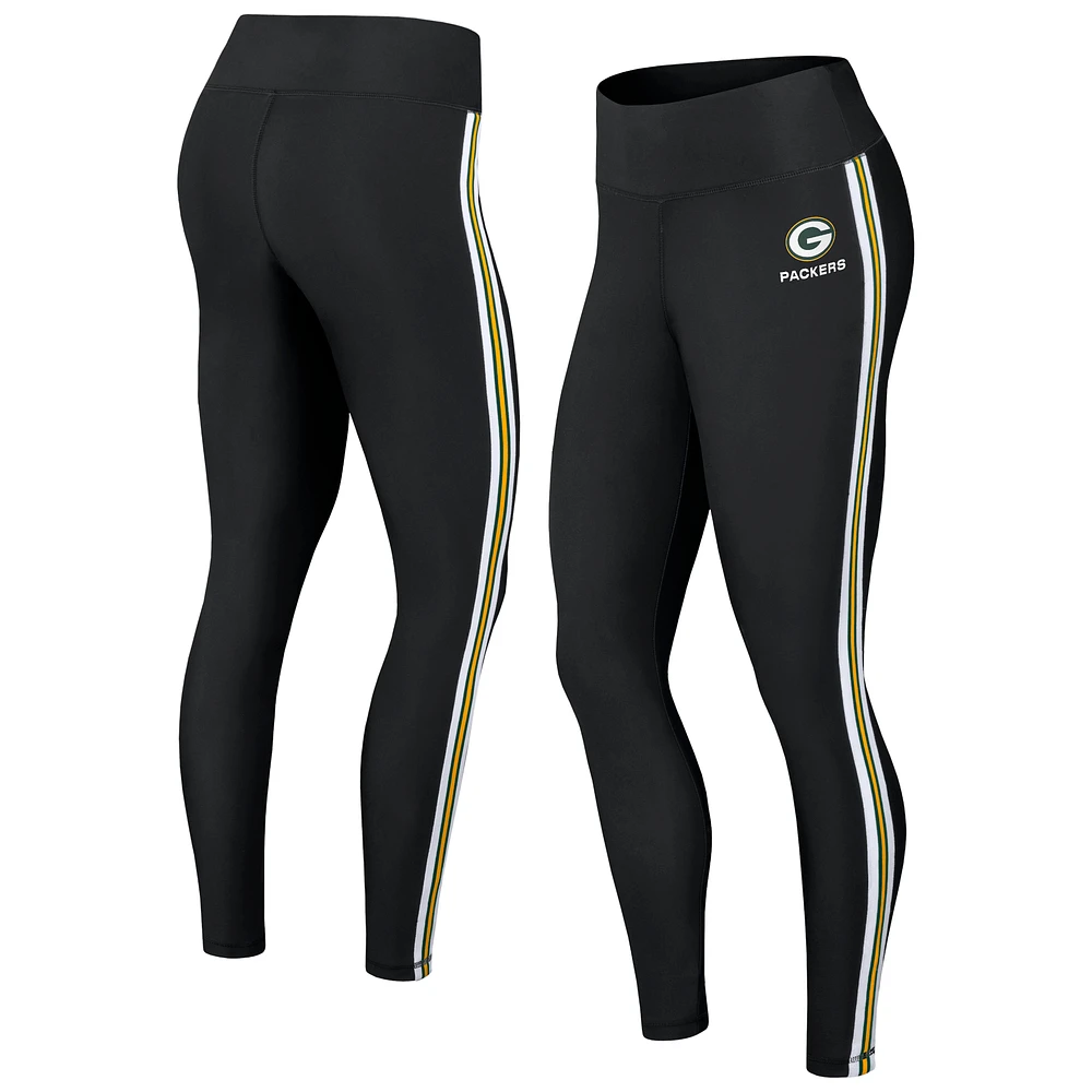 Women's WEAR by Erin Andrews Black Green Bay Packers Color Block Leggings