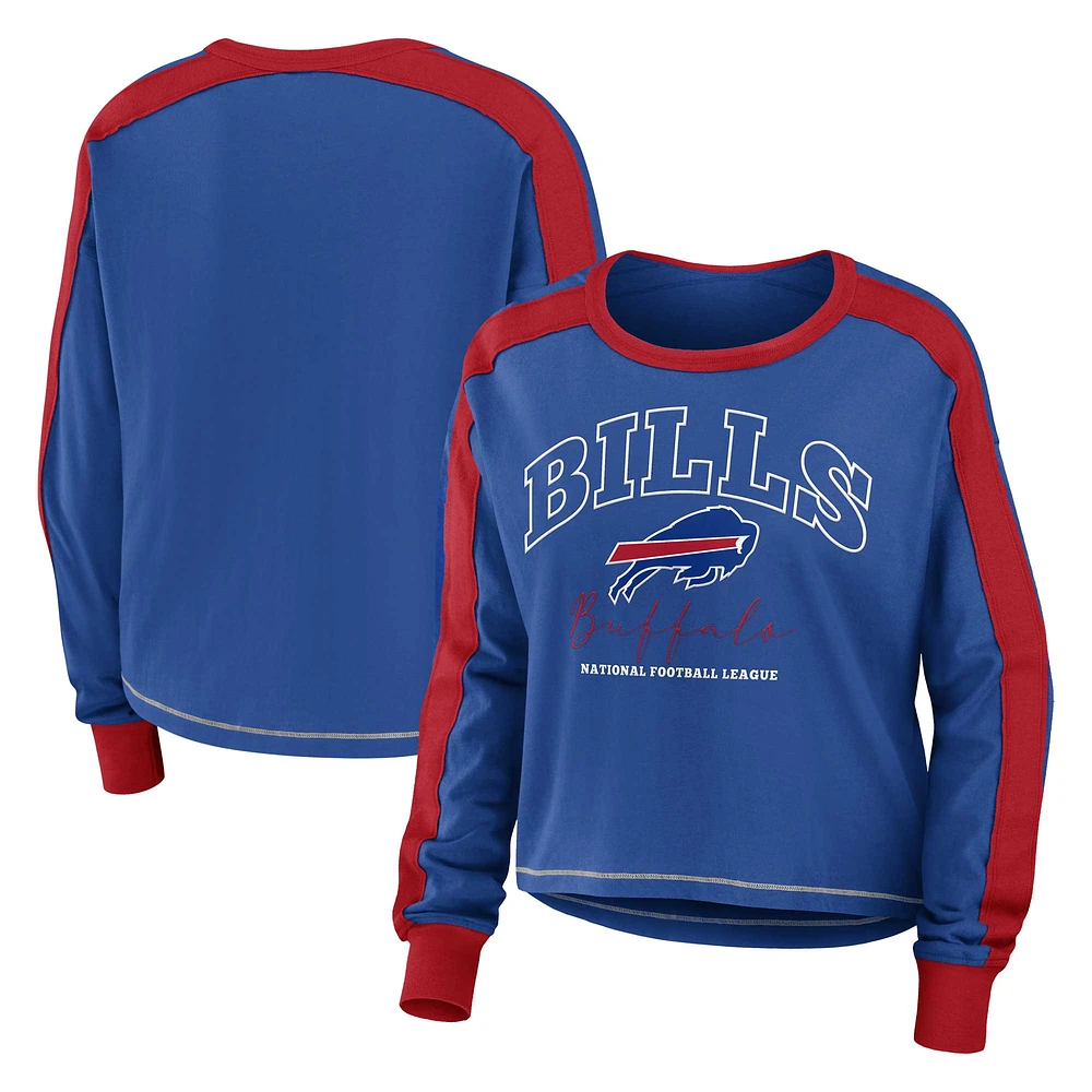 Women's WEAR by Erin Andrews Royal Buffalo Bills Plus Colorblock Long Sleeve T-Shirt