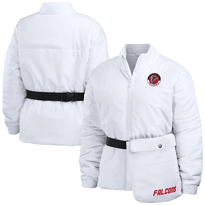Women's WEAR by Erin Andrews White Atlanta Falcons Packaway Full-Zip Puffer Jacket