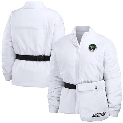 Women's WEAR by Erin Andrews White Jacksonville Jaguars Packaway Full-Zip Puffer Jacket