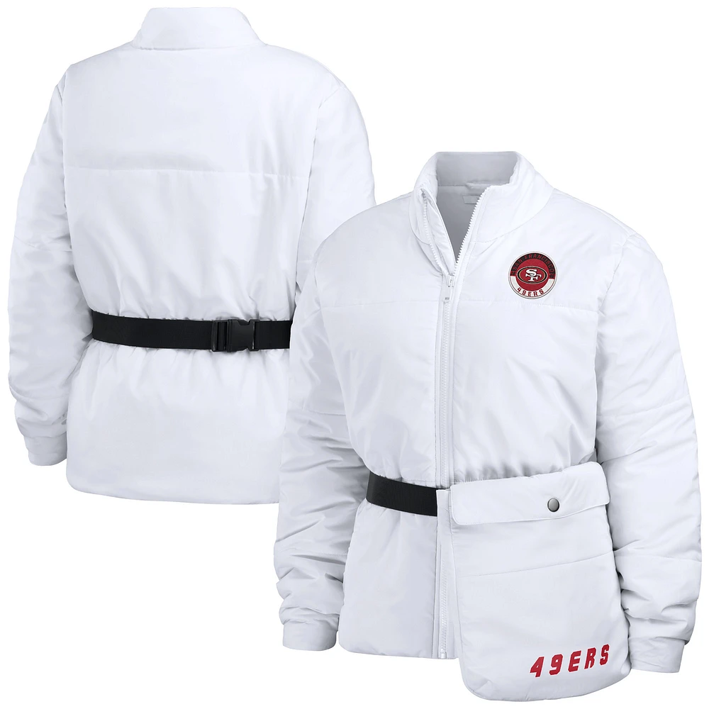 Women's WEAR by Erin Andrews White San Francisco 49ers Packaway Full-Zip Puffer Jacket