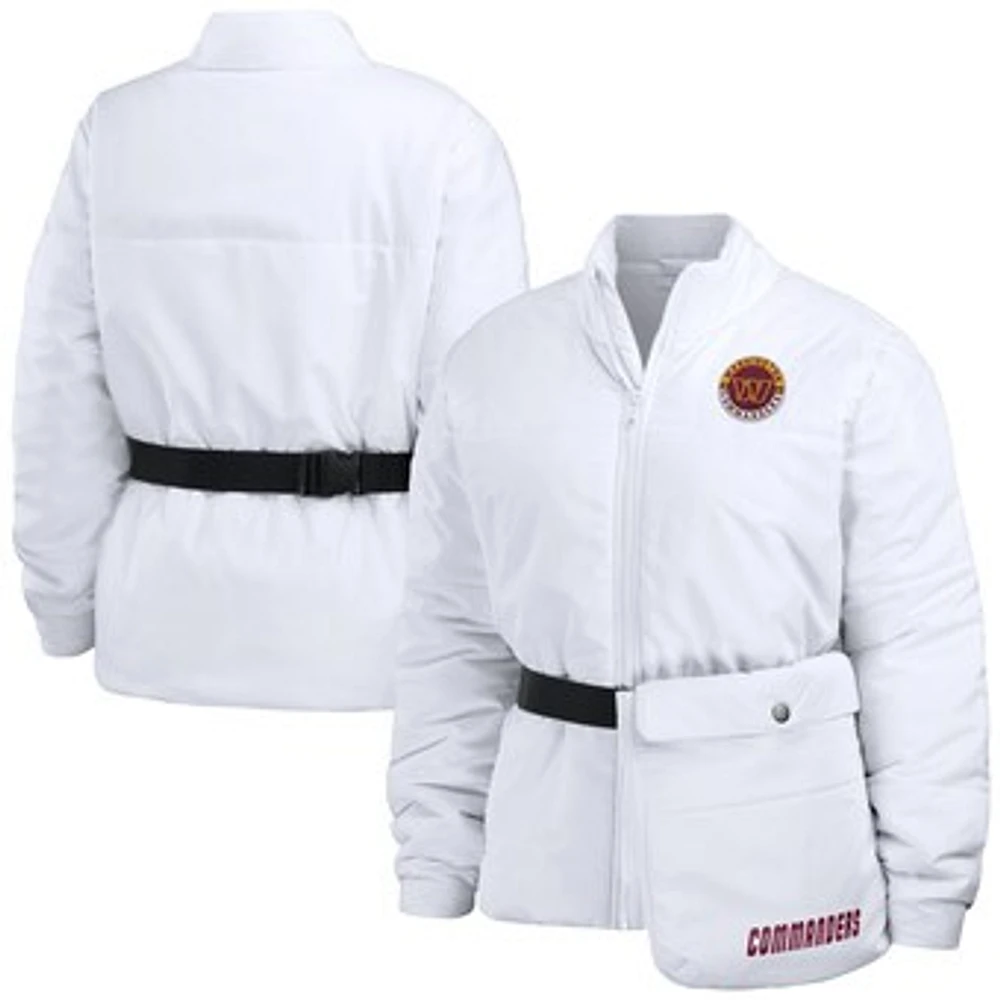 Women's WEAR by Erin Andrews White Washington Commanders Packaway Full-Zip Puffer Jacket
