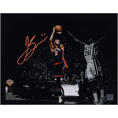 Jalen Brunson New York Knicks Autographed 11" x 14" Shooting Versus Brooklyn Nets Spotlight Photograph