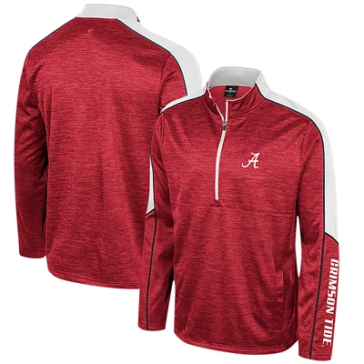Men's Colosseum Crimson Alabama Tide Marled Half-Zip Jacket