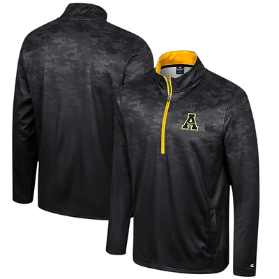 Men's Colosseum Black Appalachian State Mountaineers The Machine Half-Zip Jacket
