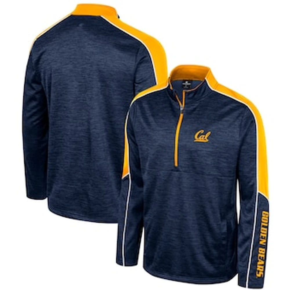 Men's Colosseum Navy Cal Bears Marled Half-Zip Jacket