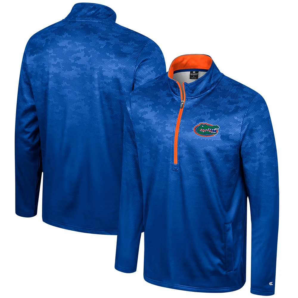 Men's Colosseum Royal Florida Gators The Machine Half-Zip Jacket