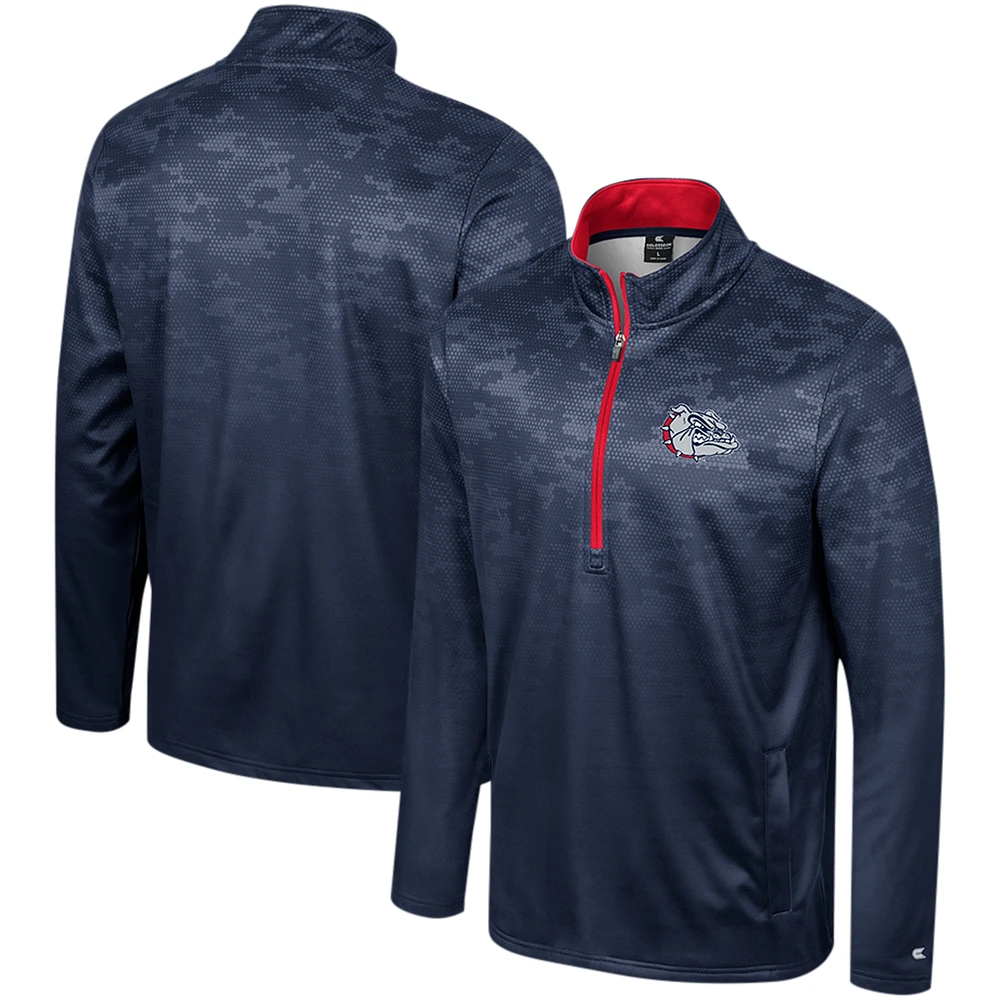 Men's Colosseum Navy Gonzaga Bulldogs The Machine Half-Zip Jacket