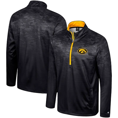 Men's Colosseum Black Iowa Hawkeyes The Machine Half-Zip Jacket