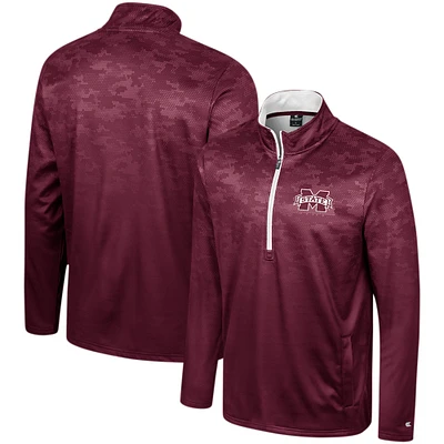 Men's Colosseum Maroon Mississippi State Bulldogs The Machine Half-Zip Jacket