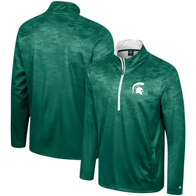 Men's Colosseum Green Michigan State Spartans The Machine Half-Zip Jacket