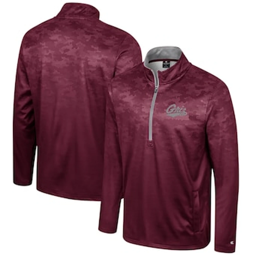 Men's Colosseum Maroon Montana Grizzlies The Machine Half-Zip Jacket