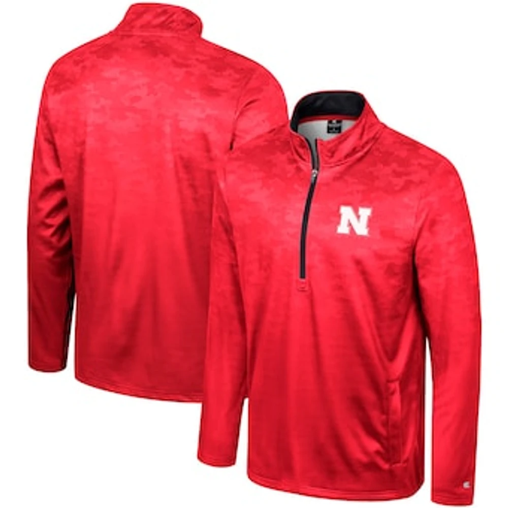 Men's Colosseum Scarlet Nebraska Huskers The Machine Half-Zip Jacket