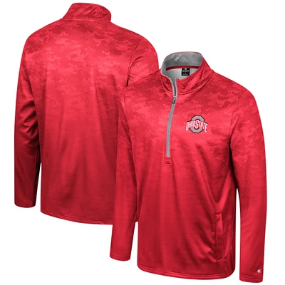 Men's Colosseum Scarlet Ohio State Buckeyes The Machine Half-Zip Jacket