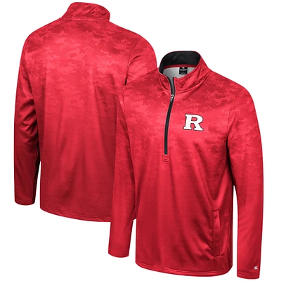 Men's Colosseum Scarlet Rutgers Knights The Machine Half-Zip Jacket
