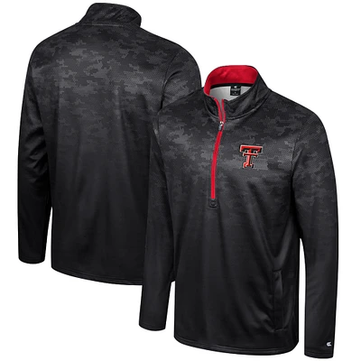 Men's Colosseum Black Texas Tech Red Raiders The Machine Half-Zip Jacket