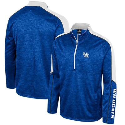 Men's Colosseum Royal Kentucky Wildcats Marled Half-Zip Jacket