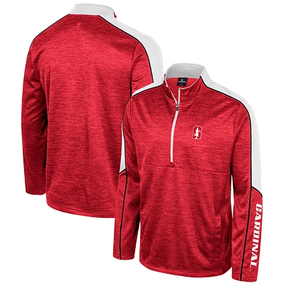 Men's Colosseum Cardinal Stanford Cardinal Marled Half-Zip Jacket