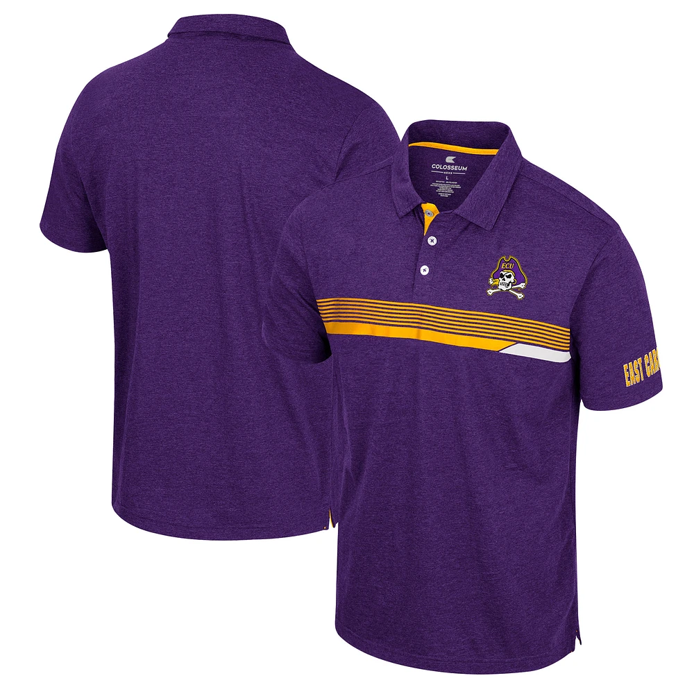 Men's Colosseum Purple ECU Pirates No Problemo Polo