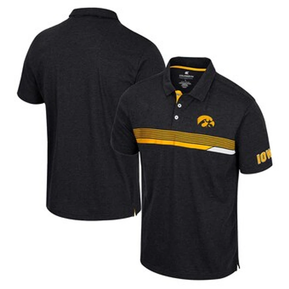 Men's Colosseum Black Iowa Hawkeyes No Problemo Polo